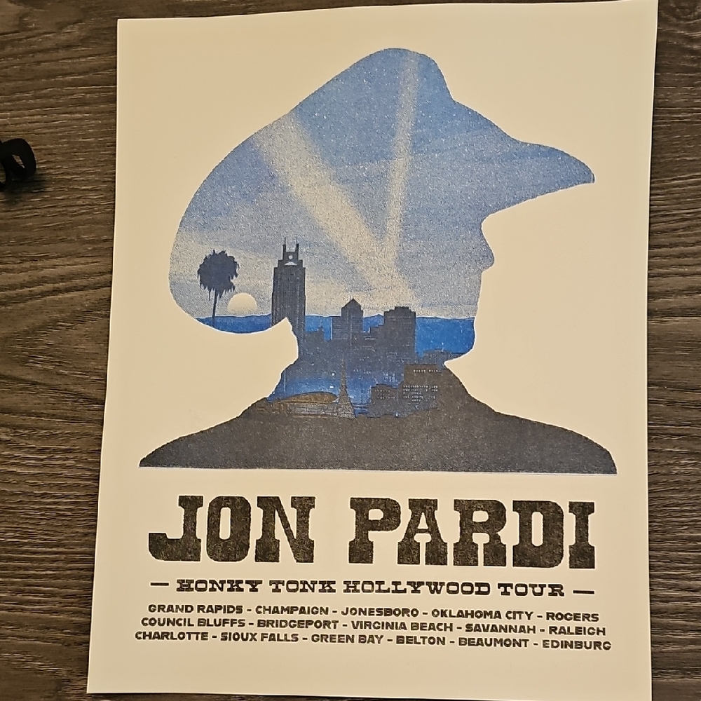 Jon Pardi Tour Poster and VIP Pass - Picture 4 of 4